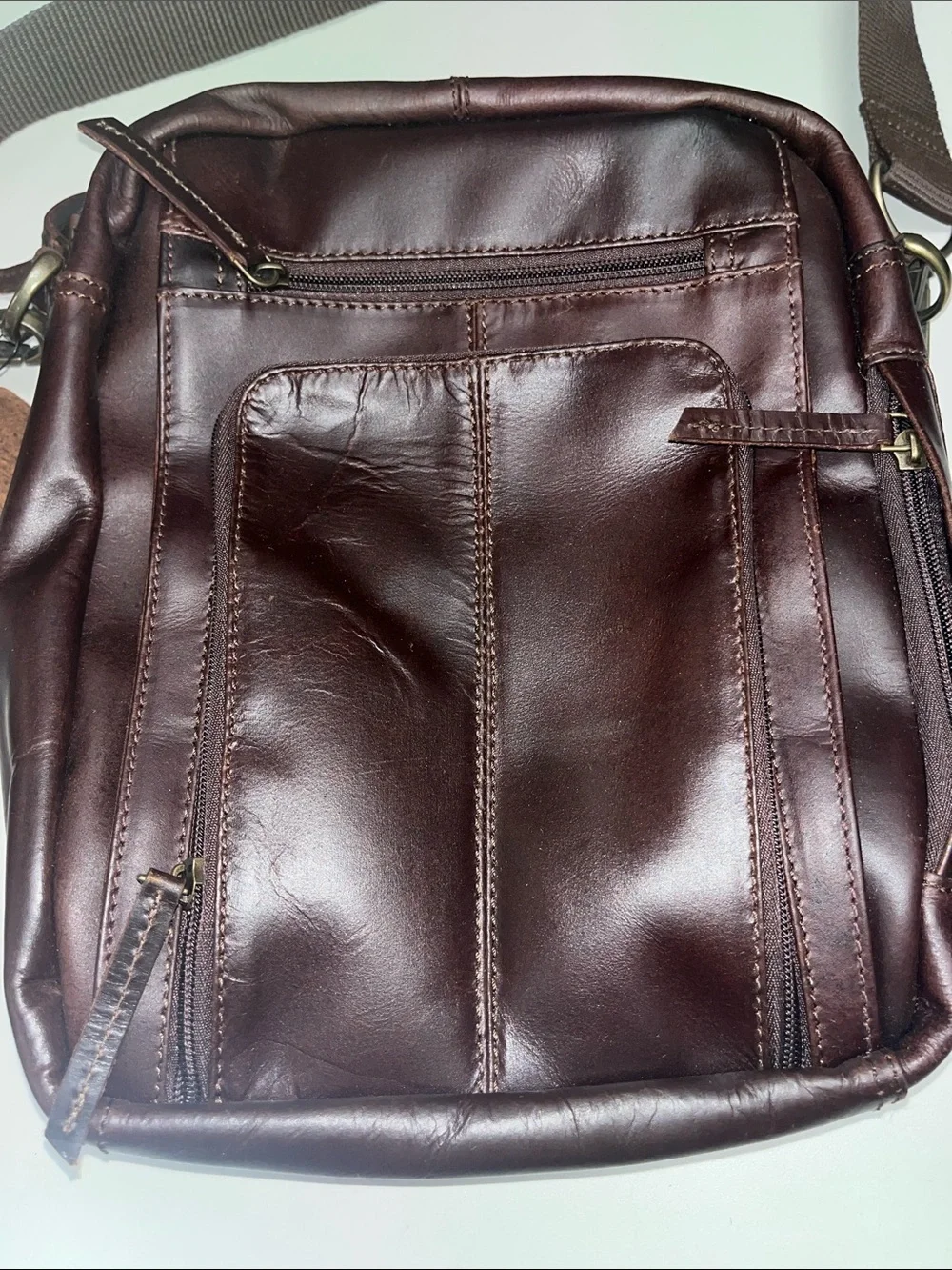 Wilsons Leather Dark Brown Messenger Crossbody Bag